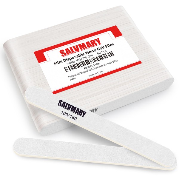 Professional Disposable Small Nail Files 100/180 Grit Double Sided White