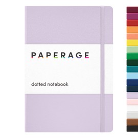 PAPERAGE Dotted Journal Notebook, (Lavender), 160 Pages, Medium 5.6 inches x 8 inches - 100 GSM Thick Paper, Hardcover