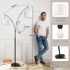 OUTON Arc Led Floor Lamp, Modern Black 3 Light Tall