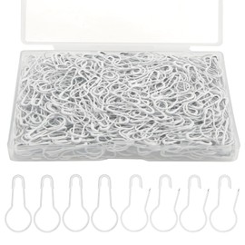 Pack of 500 22 x 10 mm Safety Pins, Guardian Shaped Metal Safety Pins, Small Pumpkin Pins for Clothes, Crafts, Quilting, Sewing, Charms, Buttons (White)