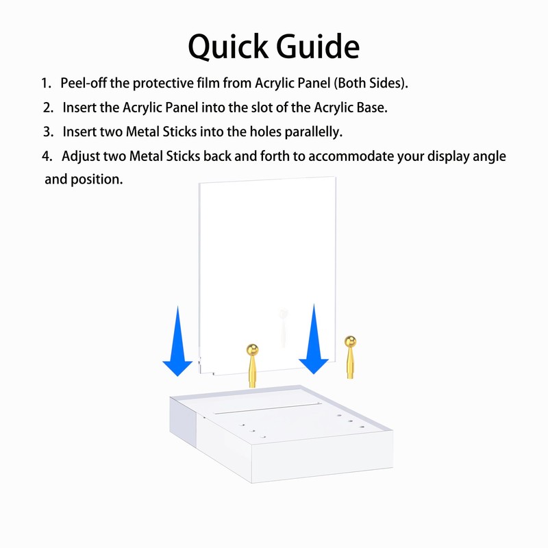 UoYeet Acrylic Easel Display Stand with Adjustable Gold-Toned Hardware for