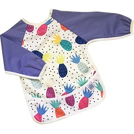 ZENBÉBÉ Baby Bib for Boys & Girls - Colorful Waterproof Leak Proof Toddler Smock - 1-3 years (Pineapple)