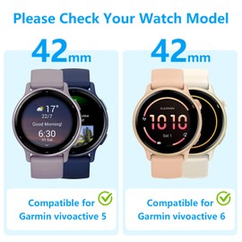 For Garmin Vivoactive 6/5 Compatible LCD Screen Protector, Flexible TPU, Bubble Free, High Sensitivity, High Transmittance, Fingerprint and Dirt Prevention, Easy Installation [Film x 3]