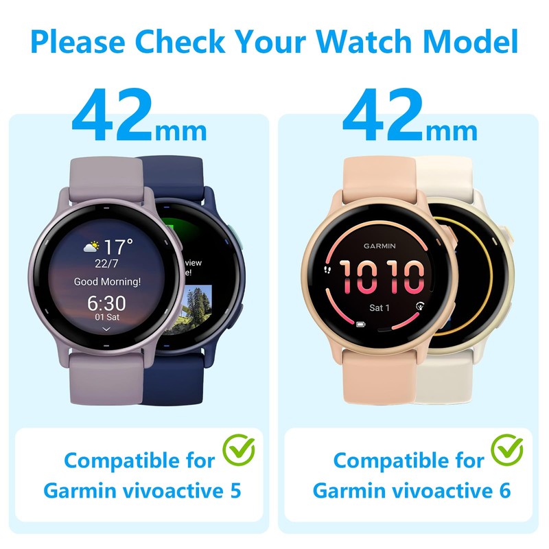 For Garmin Vivoactive 6/5 Compatible LCD Screen Protector, Flexible TPU,