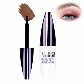Peel Off Eyebrow Gel, Light Brown Tattoo Eyebrow Gel Easy Peel Off, Long-lasting Natural Color Up to 3 Days, Waterproof Eyebrow Tattoo for Women, Easy Application for Fuller & Defined Looking Brows