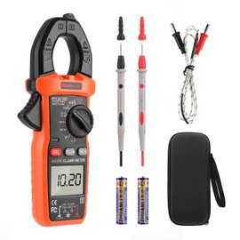 PowerBear Digital Clamp Meter Multimeter 6000 Counts for AC/DC Current & Voltage, Auto-ranging Amp Tester, Measures Resistance, Capacitance, Continuity, TRMS, Temperature, NCV Detection