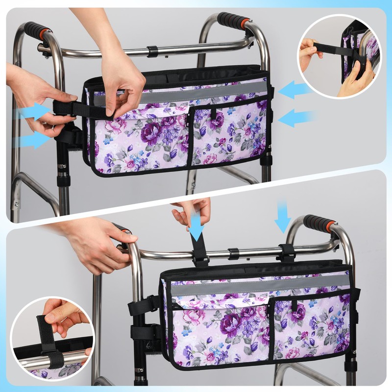 Walker Basket for Folding Walker –Accessories Storage Bag Organizer Pouch