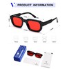 VANLINKER Retro Chunky Rectangle Sunglasses for Men Women Vintage Trendy