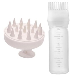 2 Pcs Root Comb Applicator Bottle With Scalp Massager Brush,Hair Coloring Dye And Scalp Treatment Tools
