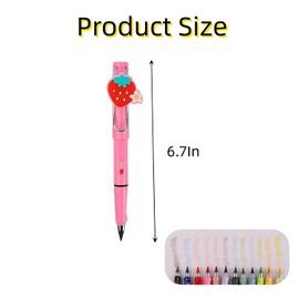 Augweyang Inkless Forever Pencils 14Pcs Included 12Pcs Everlasting Infinity Colored Pencils,2Pcs Cartoon Pencils with 14Pcs Eraser 18Pcs Replacement Nibs