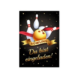 Minkocards 12 Invitation Cards for Children's Birthday Party Bowling Bowling Party Girls Boys Invitation Girls Birthday Boys Birthday Party