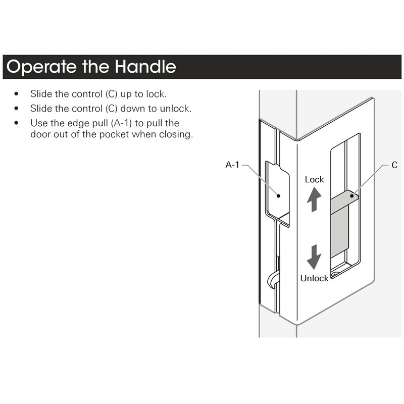 Privacy Pocket Door Lock with Pull, Wooden Sliding Door Handle