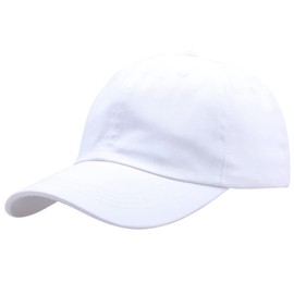 Foetest Adjustable Hat Baseball Cap Casual Hat Sports Cap Cotton Hat Solid Color White