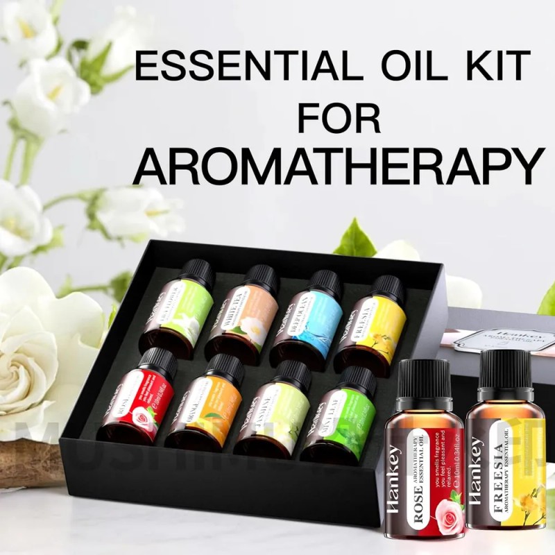 iHOGCO Kit De 8 Aceites Esenciales Aromaterapia 100% Puro 10ml
