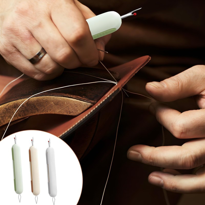 Yuio 3pcs 2-in-1 Needle Threader Seam Ripper, Stretchable Plug-in Sewing