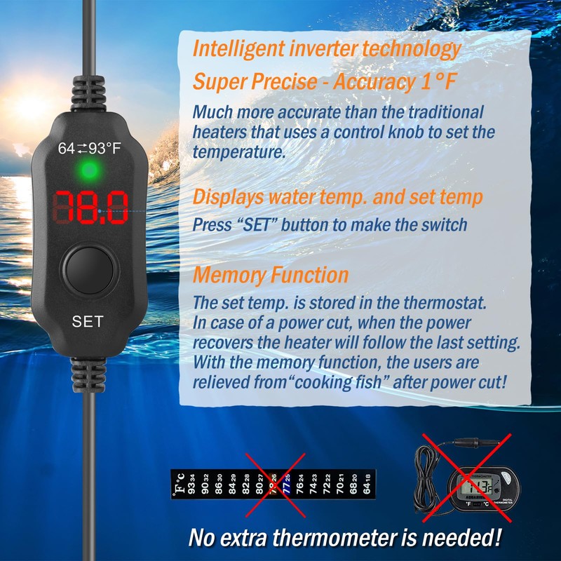 VCRAZE Mini Aquarium Heater SC-06 30W(SKU:V038)