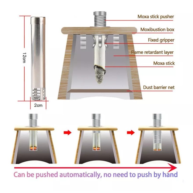 Launers Empujador Automatico De Palo De Moxa 3 Pzas