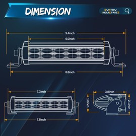 SWATOW INDUSTRIES LED Light Bar 6 Inch, 2PCS 96W Slim Dual Row Spot Flood Combo LED Pods Off Road LED Driving Lights for Truck Pickup Jeep Ram SUV UTV ATV Motorcycle Dirt Bike