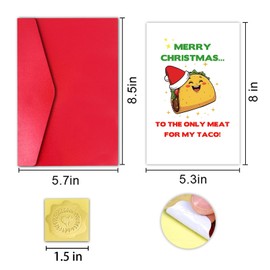 CGBRkakkoii Funny Christmas Card for Men, Humorous Taco Xmas Love Card