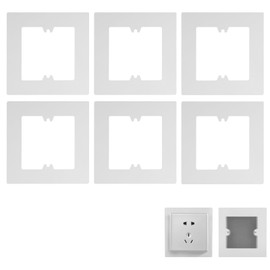 Light Switch Surround Cover Plate 6pcs, 2.36 Inch Socket Surround Cover, Finger Plates for Light Switches, White Plug Socket Surround, Easy Installation & Durable for Home Decoration