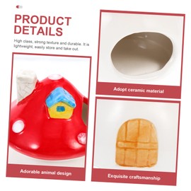 GANAZONO Ceramic Mushroom Shaped Hamster Nest Lightweight Durable Indoor Pet Sleeping House for Chinchillas Animals Portable Cooling Bed