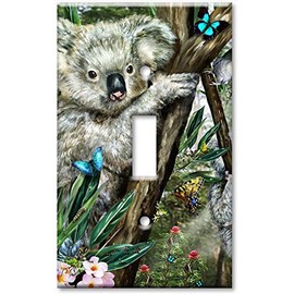 Art Plates - Single Gang Toggle OVERSIZE Switch Plate/OVER SIZE Wall Plate - Koala Bear