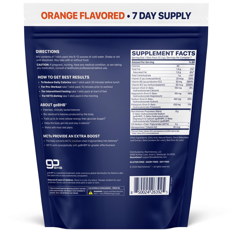 Real Ketones MCT & BHB Exogenous Ketones Drink Mix Packets