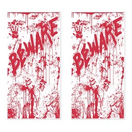 Beistle S00024AZ2, 2 Piece Bloody Door Covers, 30'' x 5'