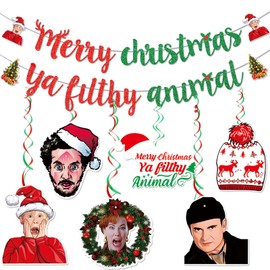 Merry Christmas Ya Filthy Animal Banner Christmas Party Decorations Merry Christmas Banner Home Alone Christmas Decorations Funny Christmas Party Decorations Christmas Party Supplies