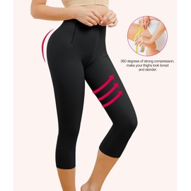 Gotoly Women Hi-Waist Butt Lifter Thigh Slimmer Panties Waist Trainer Shapewear Tummy Control Body Shaper Shorts Black