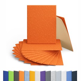Amantech 12 Pack Acoustic Panels Self Adhesive Sound Proof Foam, High Density Sound Acoustic Panel, 16X12X0.4 Inch Rectangle Panels in Home, Office, Reccording Room, Studio,and more(Orange-Red)