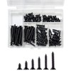 M4 Phillips Flat Head Self Tapping Screws,100 pcs Black M4