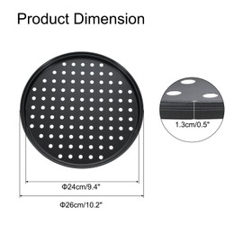 uxcell Pizza Pan with Holes, 10.2" Non-Stick Pizza Tray for Oven Perforated Pizza Baking Pans Pizza Bakeware for Home Restaurant Kitchen Baking, Black