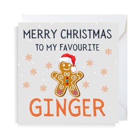 Second Ave Funny Favourite Ginger Square Christmas Xmas Holiday Festive Greetings Card