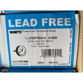 WATTS 1/2 LFDPTG3-3 0-200psi TEMPERATURE AND PRESSURE GAUGE (NEW)