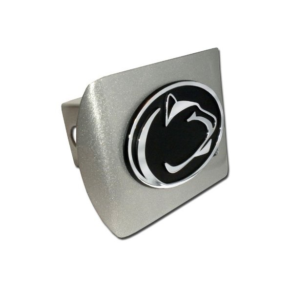 Elektroplate Penn State Nittany Lions Brushed Metal Trailer Hitch Cover with Chrome Metal Logo