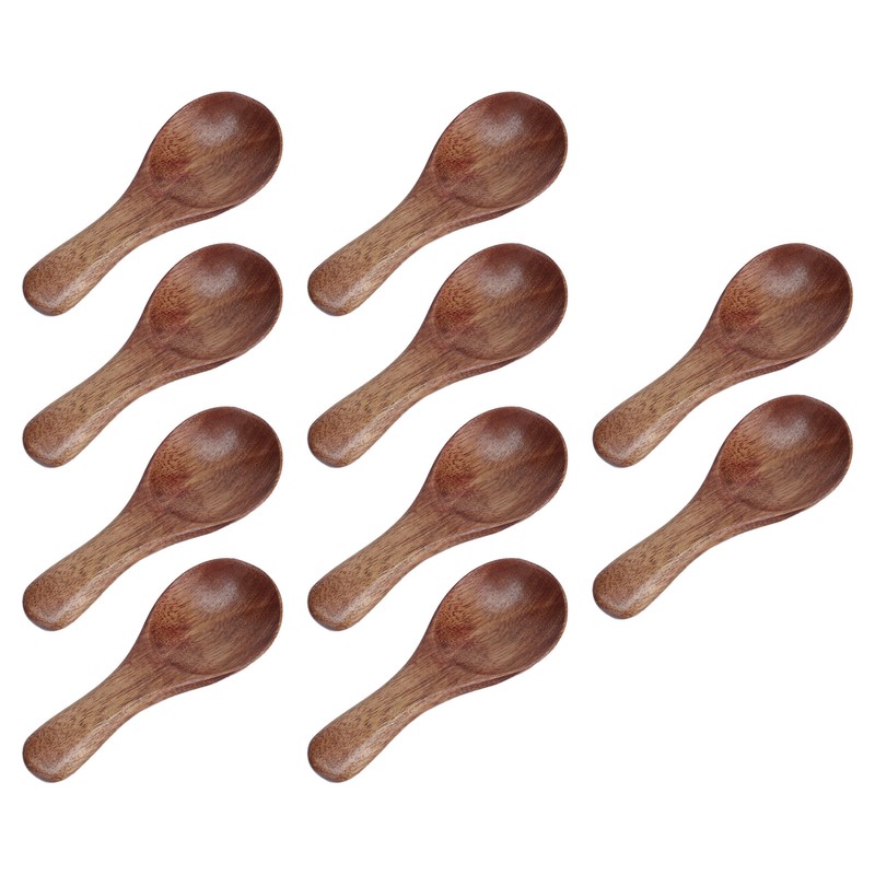 10pcs Small Wooden Spoons Cooking Condiments Spoons for Kitchen Seasoning