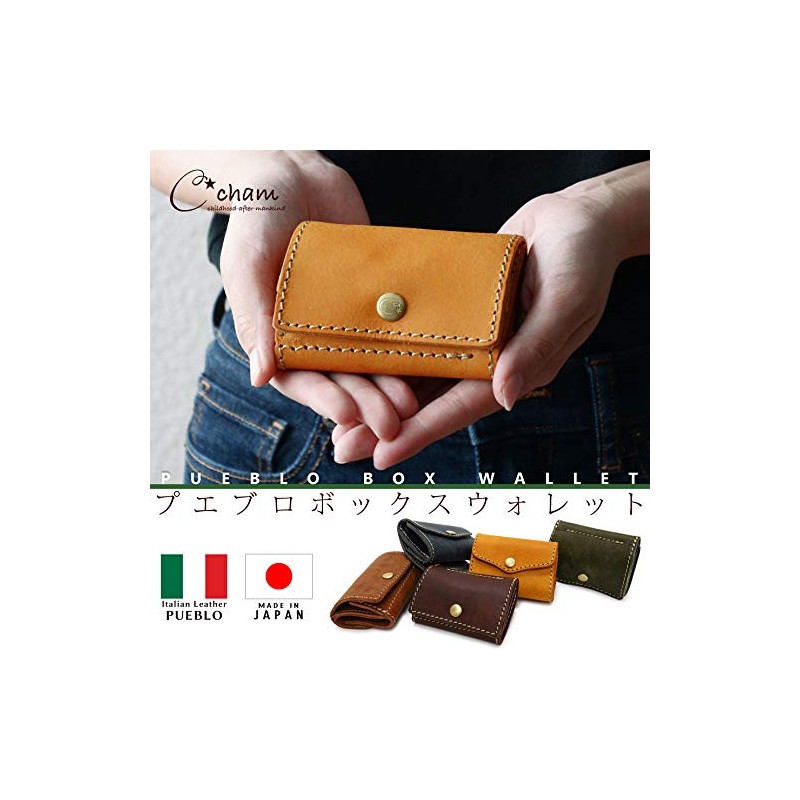 Cham PUEBLO CMSP-012 NAVY Trifold Wallet, Mini Wallet, Coin Purse,