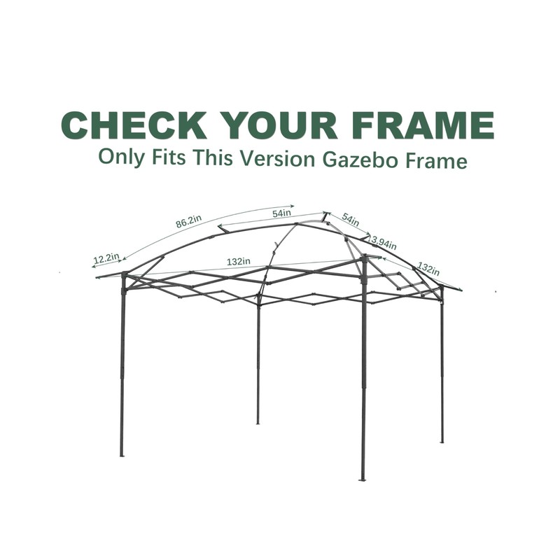 Beige Gazebo Replacement Cover Compatible with SUNJOY 11x11 Pop Up