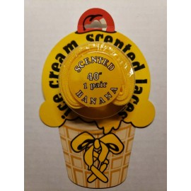 Wm M Jette & Son Inc Vintage Ice Cream Scented Shoelaces 40" Pair New Sealed Banana Ice Cream