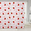 Kawaii Strawberry Bath Curtain 72"x72" Pink Strawberry Shower Curtain for