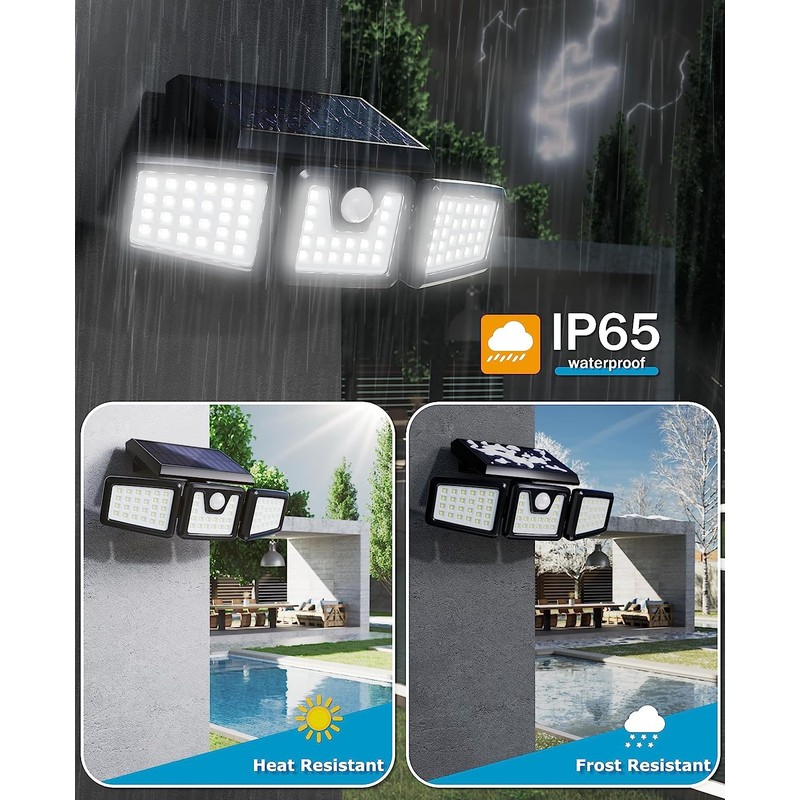 KIBTOY Solar Sensor Outdoor Bright Light Easy to Install, Security