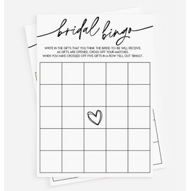 All Ewired Up 50 Bridal Bingo Cards (50-Cards) Gift Wedding Shower Engagement Game Activity, Bachelorette, Rehearsal Dinner, Minimalist