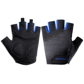 SUJAYU Workout Gloves for Men Women, Gym Gloves Weight Lifting Gloves for Men, Mens Workout Gloves Women Weight Lifting Gloves (Blue, Medium)