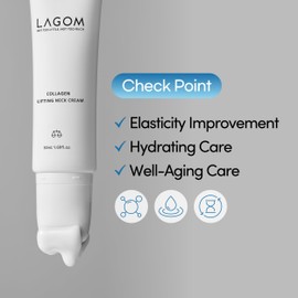 LAGOM Collagen Lifting Neck Cream with Massage Roller for Jawline and Face, Wrinkle Care, Korean Skincare 1.69 Fl Oz