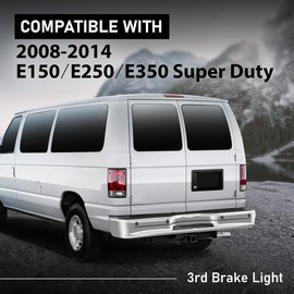 G-PLUS 3rd Third Brake Light Stop Lamp Assembly Compatible with Ford E150 E250 E350 2008-2014 6C2Z-13A613-A, 6C2Z13A613A