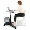 Aidata Ergonomic Sit-Stand Mobile Laptop Cart Work Station with Printer
