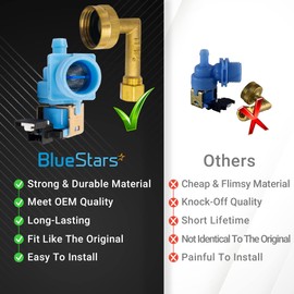 BlueStars (𝟐𝟎𝟐𝟒 𝐮𝐩𝐝𝐚𝐭𝐞) W10648041 Dishwasher Water Inlet Valve with Elbow Fitting - Exact Fit for Whirlpool Kenmore KitchenAid Dishwashers - Replaces W10195048 AP5802887 W10219505 PS8760080