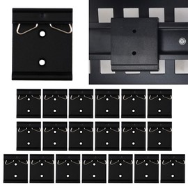 CNQLIS 20Pcs 35mm Din Rail Fixed Clamp,1.73 Width Universal DIN Rail Mounting Clip Snap for Relay Mounting DIN Rail Mounting Bracket for Countersunk Head M3 Screws (Black)