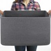 OIASKET Large Toy Basket, Rectangle Woven Rope Storage Basket for